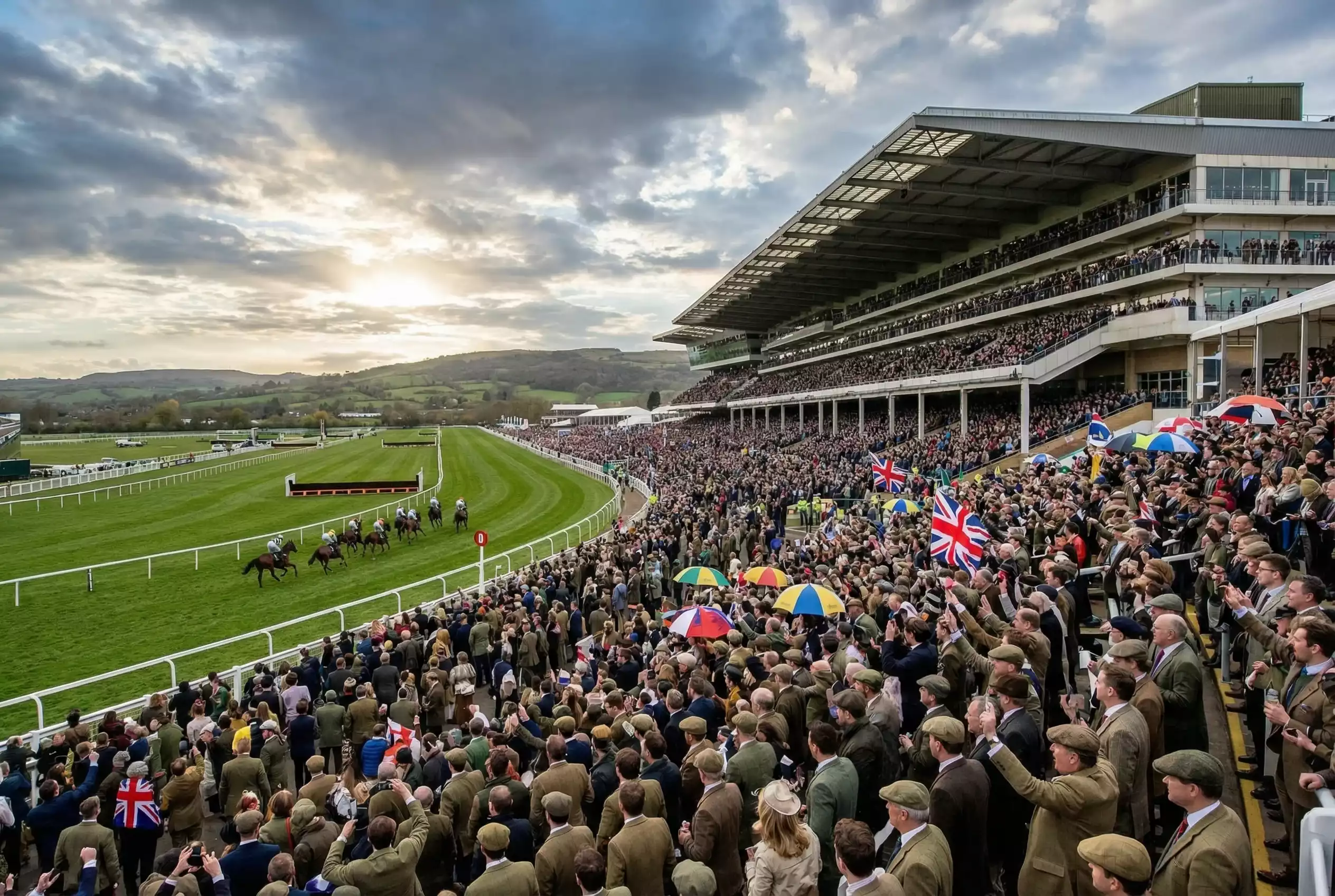 Cheltenham Festival racing crowd and atmosphere