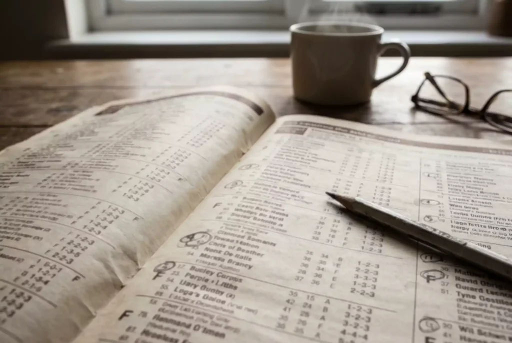 Horse racing form guide and racecard with performance figures
