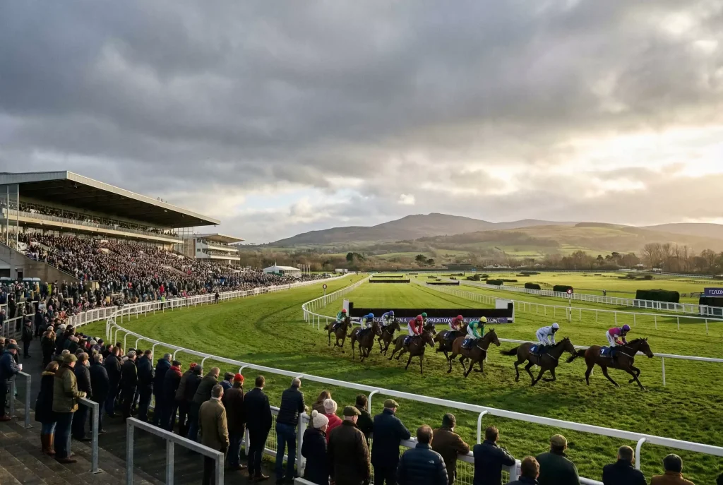 Irish horse racing at Leopardstown racecourse